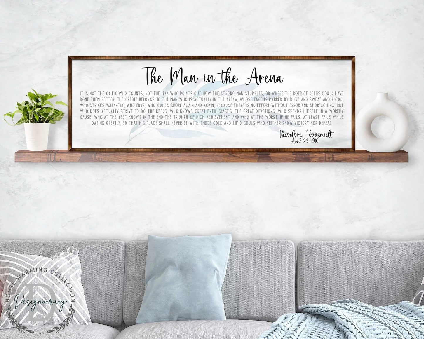 The Man in the Arena - Wooden Office Decor - Inspirational Sign - Famous Quotes - Wooden Home Decor sign - Housewarming Gift - 310311-4