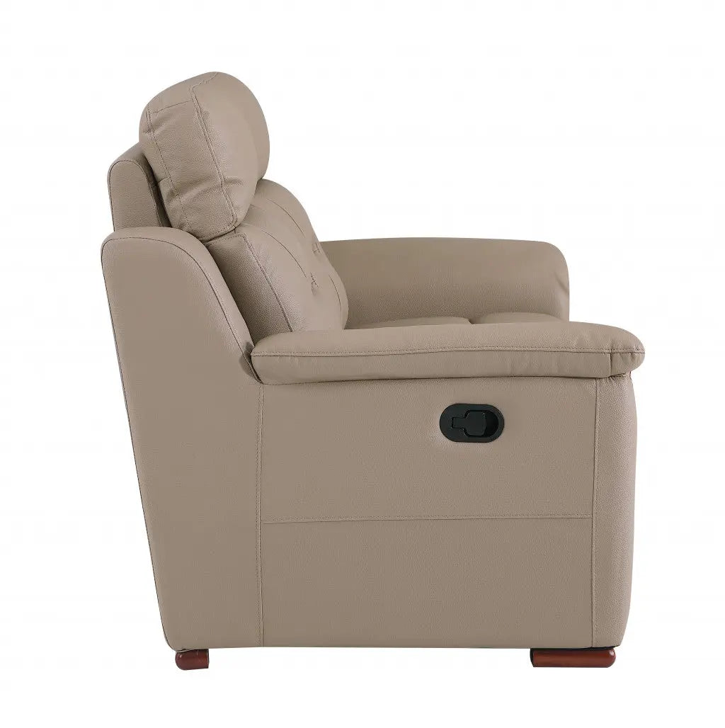 41" Beige Fascinating Leather Reclining Chair Homeroots