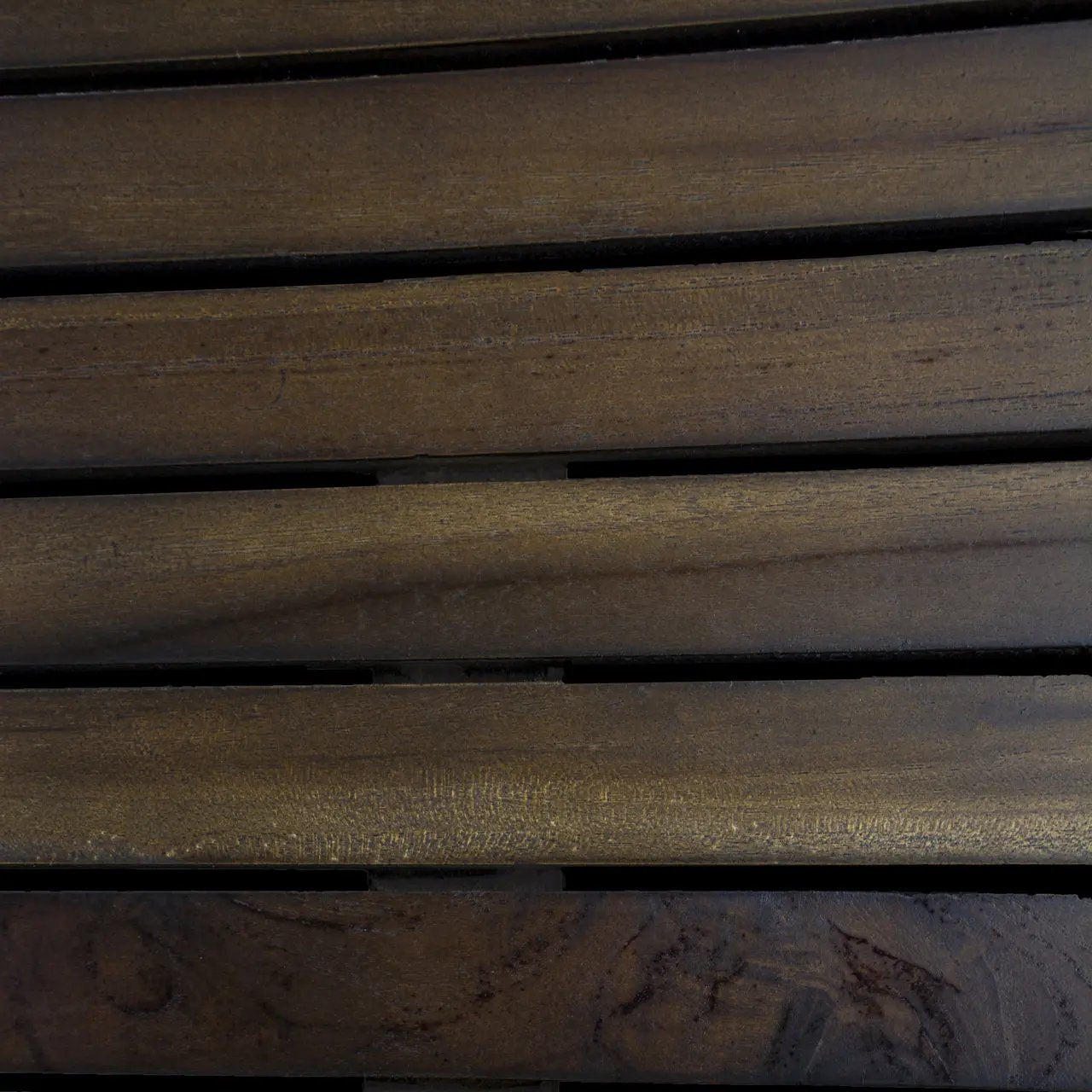 23" Dark Brown Teak Slat Non Slip Bath Mat-8