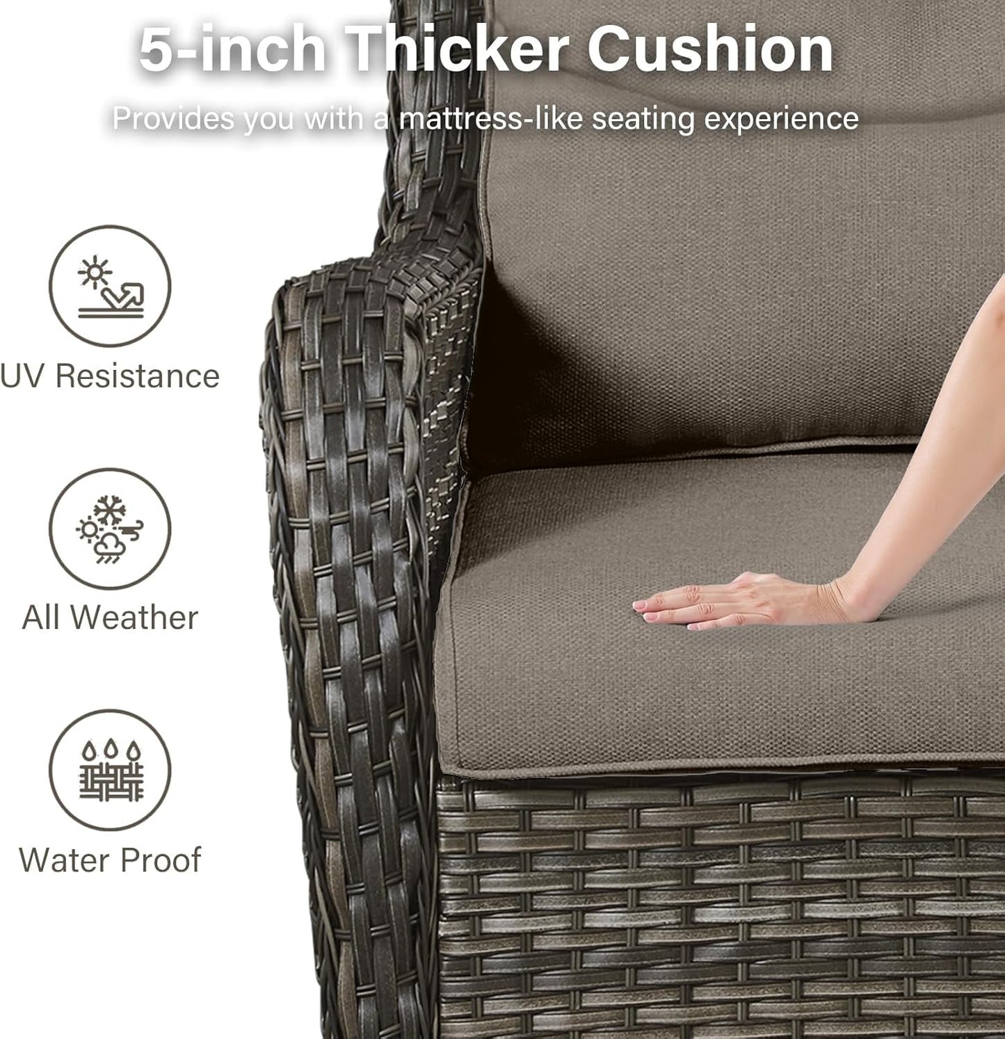 Comfortable Outdoor Swivel Rocker Patio Chairs Set-4