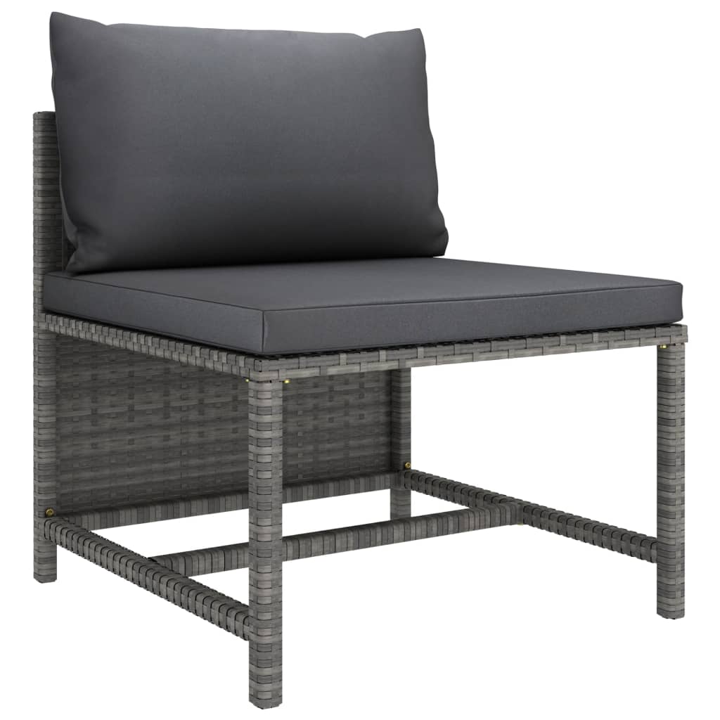 vidaXL 8 Piece Patio Lounge Set with Cushions Poly Rattan Gray VidaXL