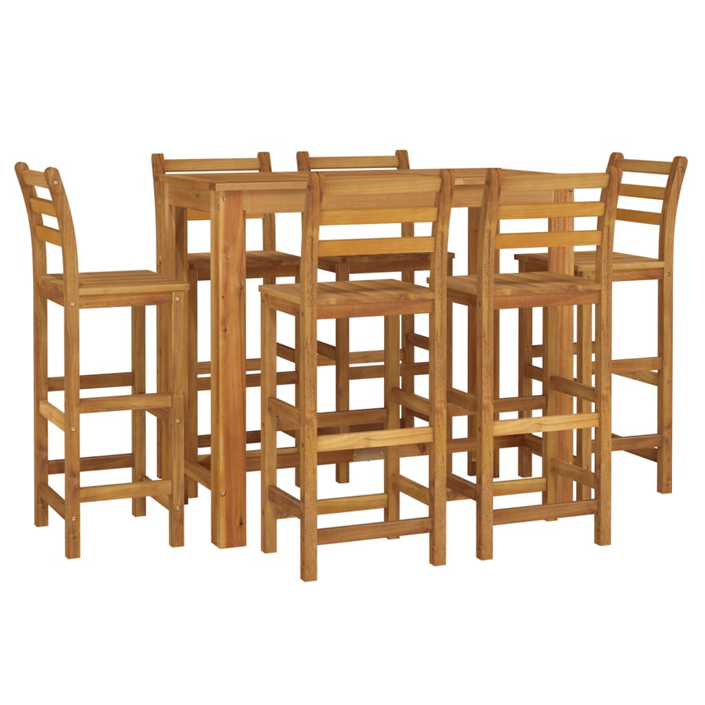 vidaXL 7 Piece Patio Bar Set Solid Wood Acacia VidaXL