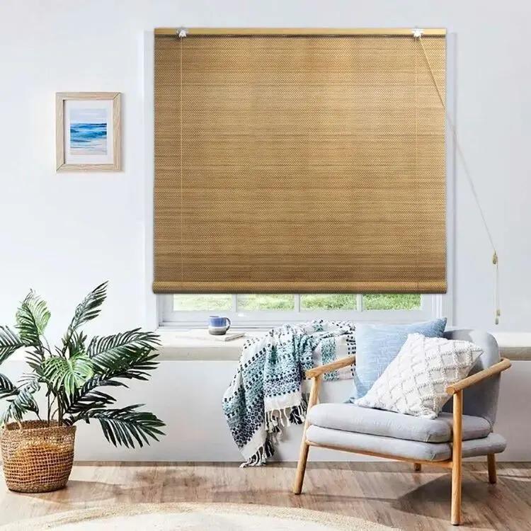 NNESP Brown Bamboo Roller Blinds 180 x 210 cm-0