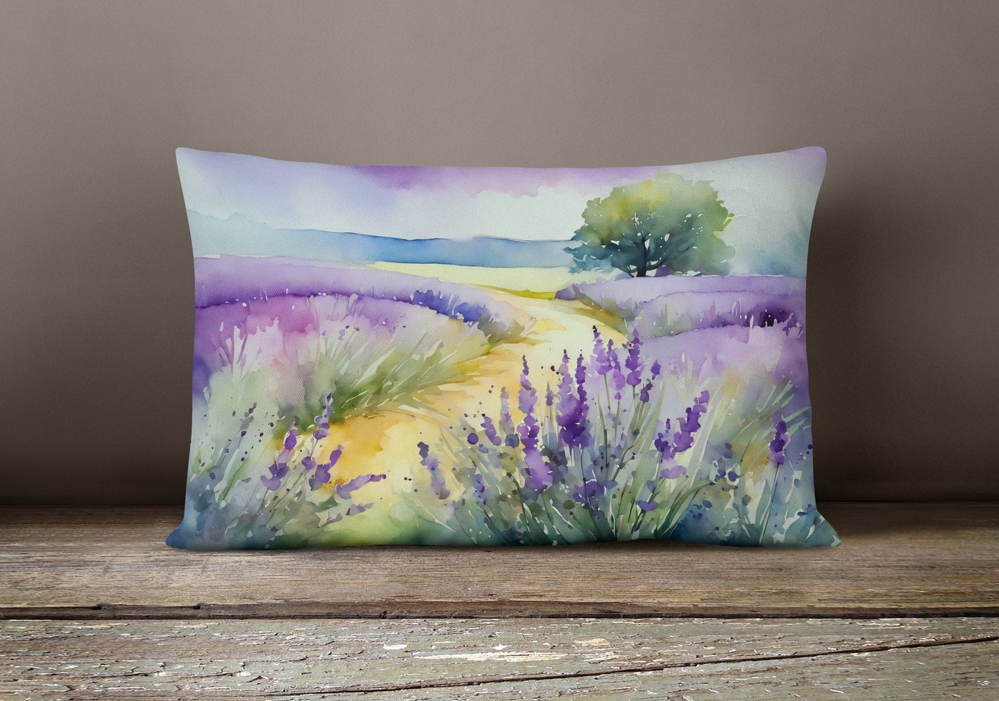 Lavender in Watercolor Throw Pillow Caroline's Treasures