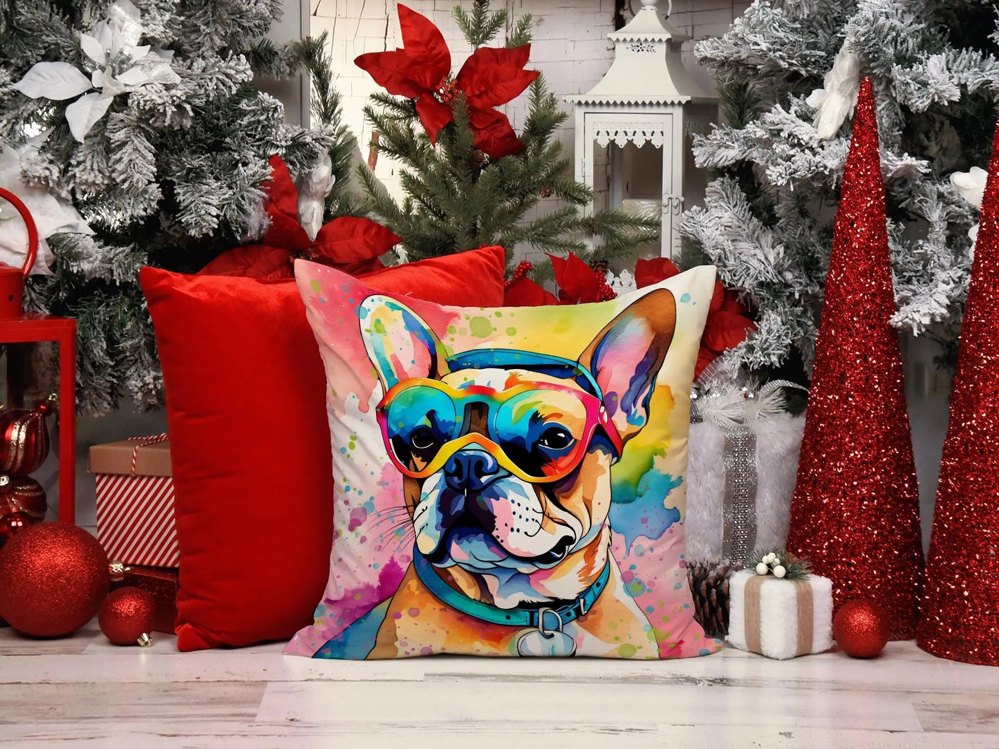 French Bulldog Hippie Dawg Throw Pillow Caroline's Treasures