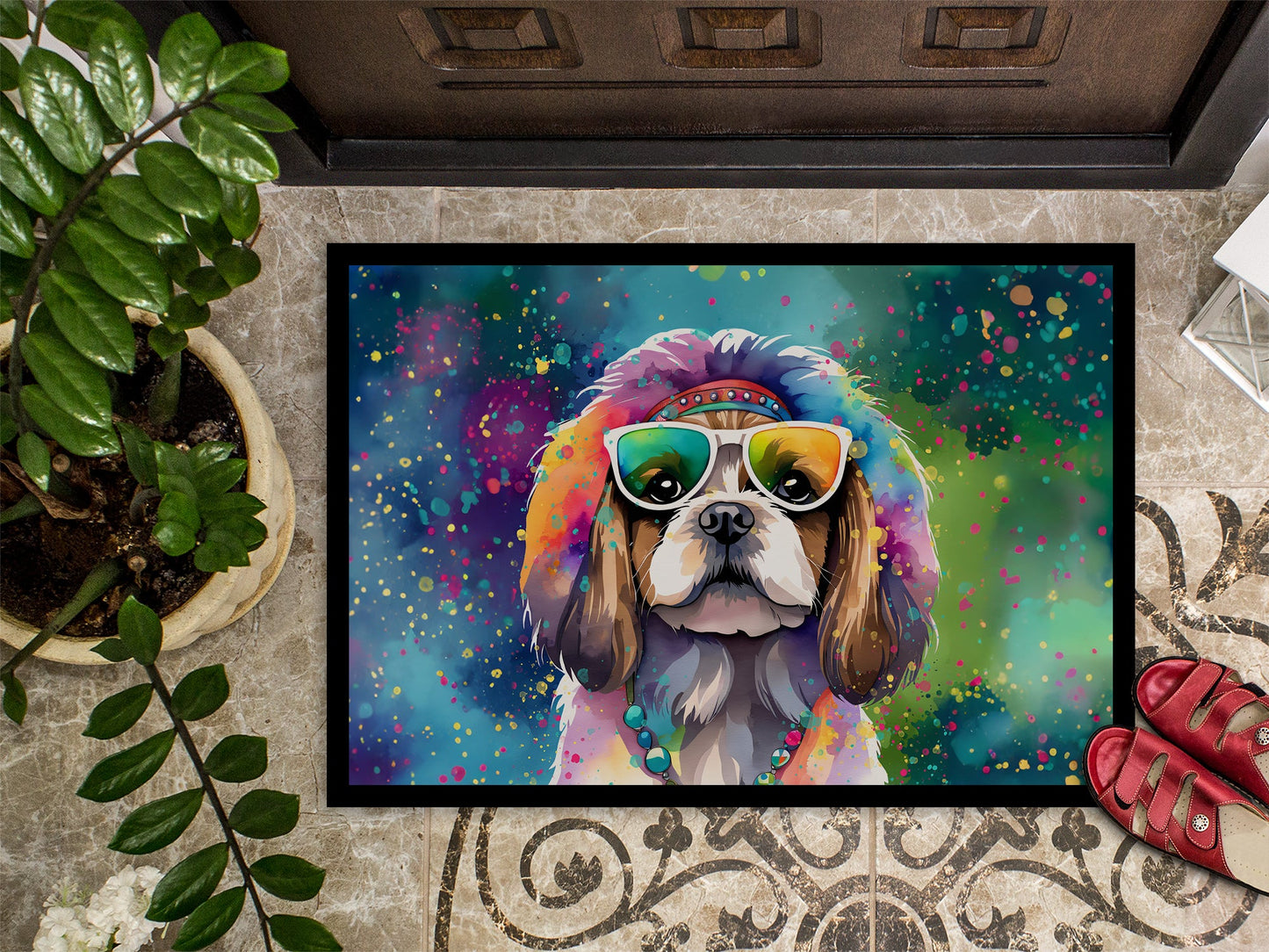 Shih Tzu Hippie Dawg Doormat Caroline's Treasures