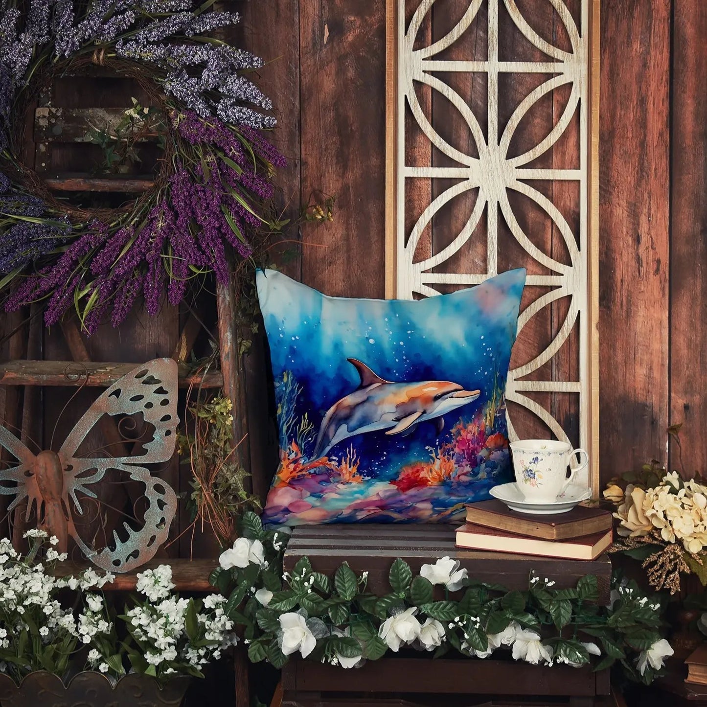 Dolphin Throw Pillow Caroline's Treasures