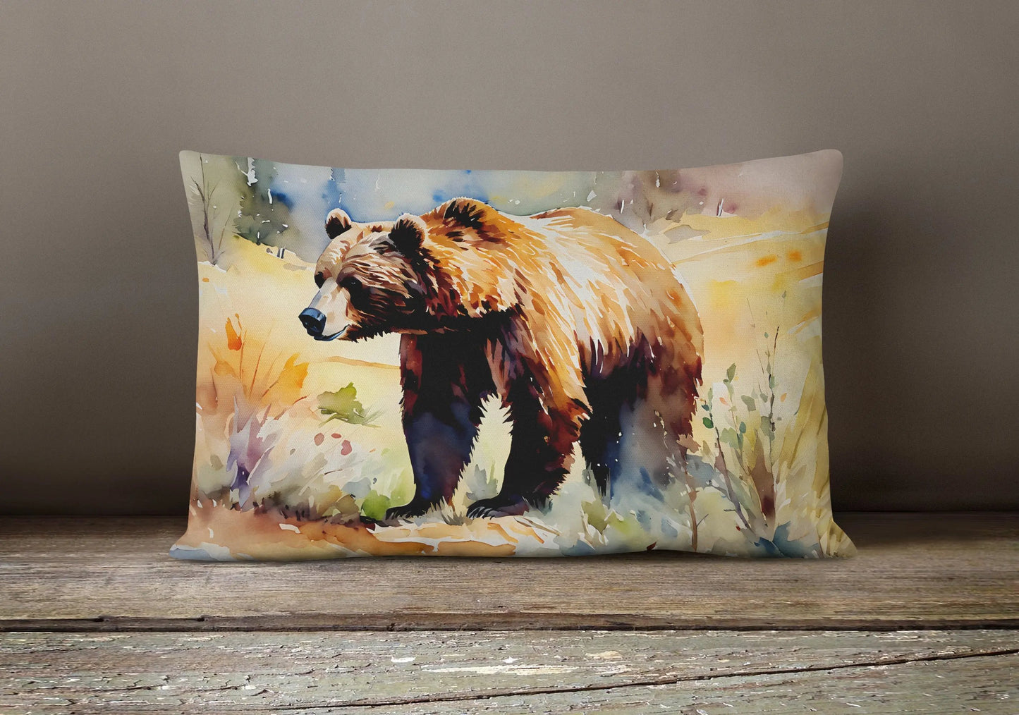 Grizzly Bear Throw Pillow-3