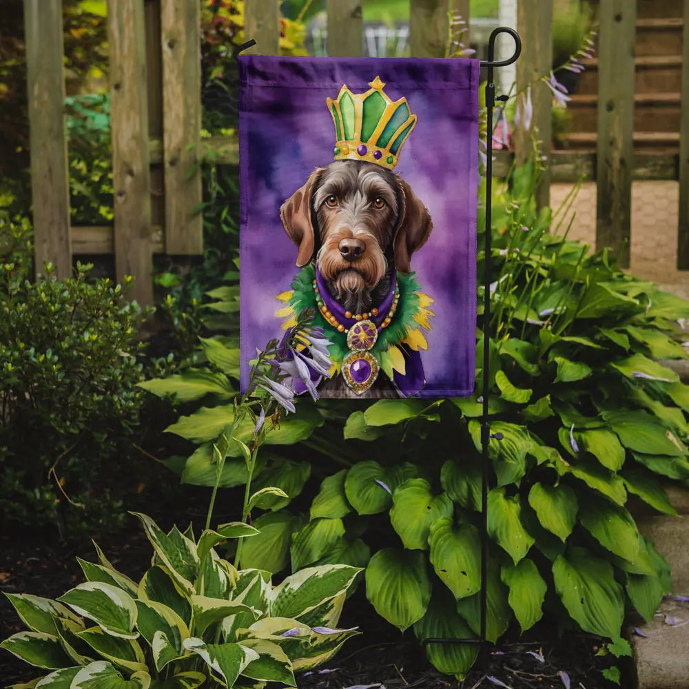 German Wirehaired Pointer King of Mardi Gras Garden Flag Caroline's Treasures