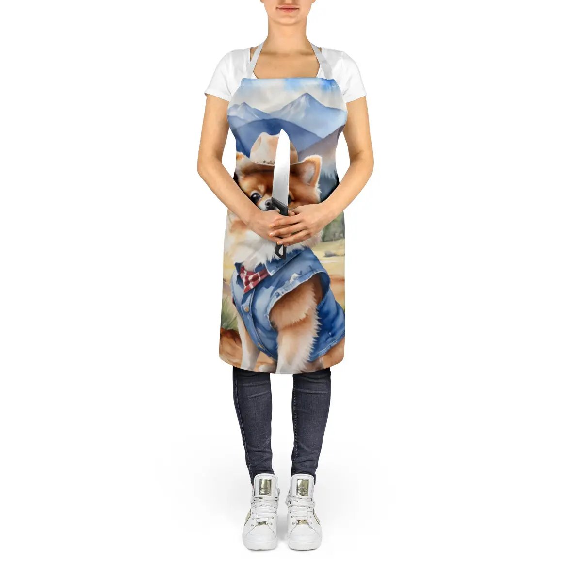 Pomeranian Cowboy Welcome Apron - Vivid Treasure Zone