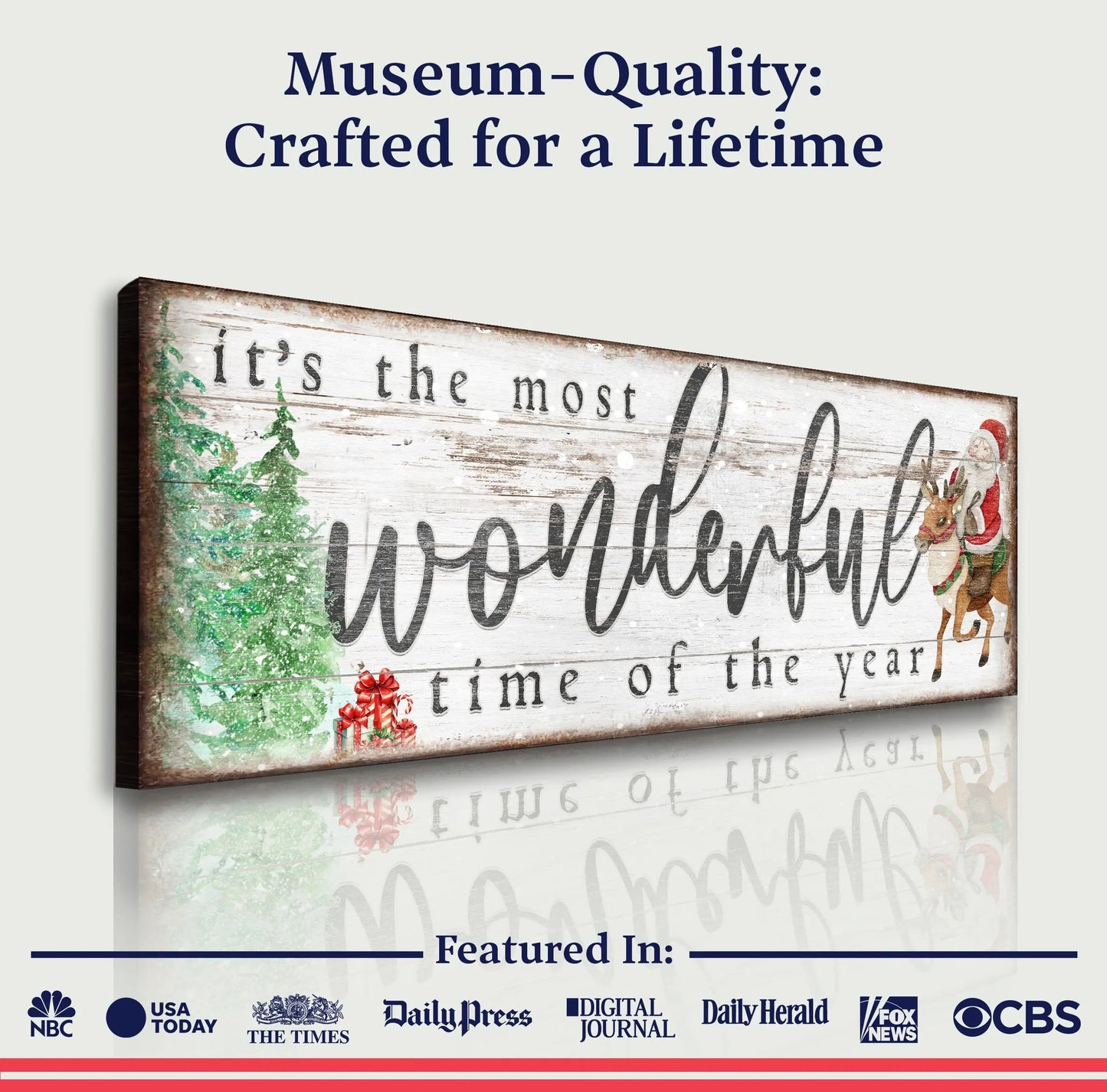 It's The Most Wonderful Time Of The Year Christmas Sign II Tailored Canvases