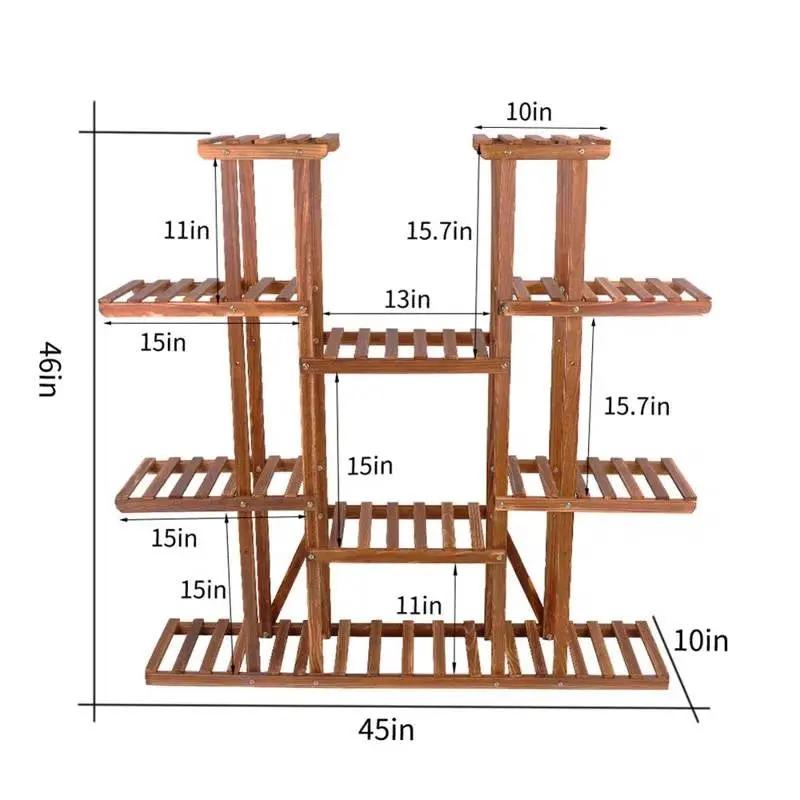 Solid Wood Indoor Outdoor 11-Tier Plant Stand-4