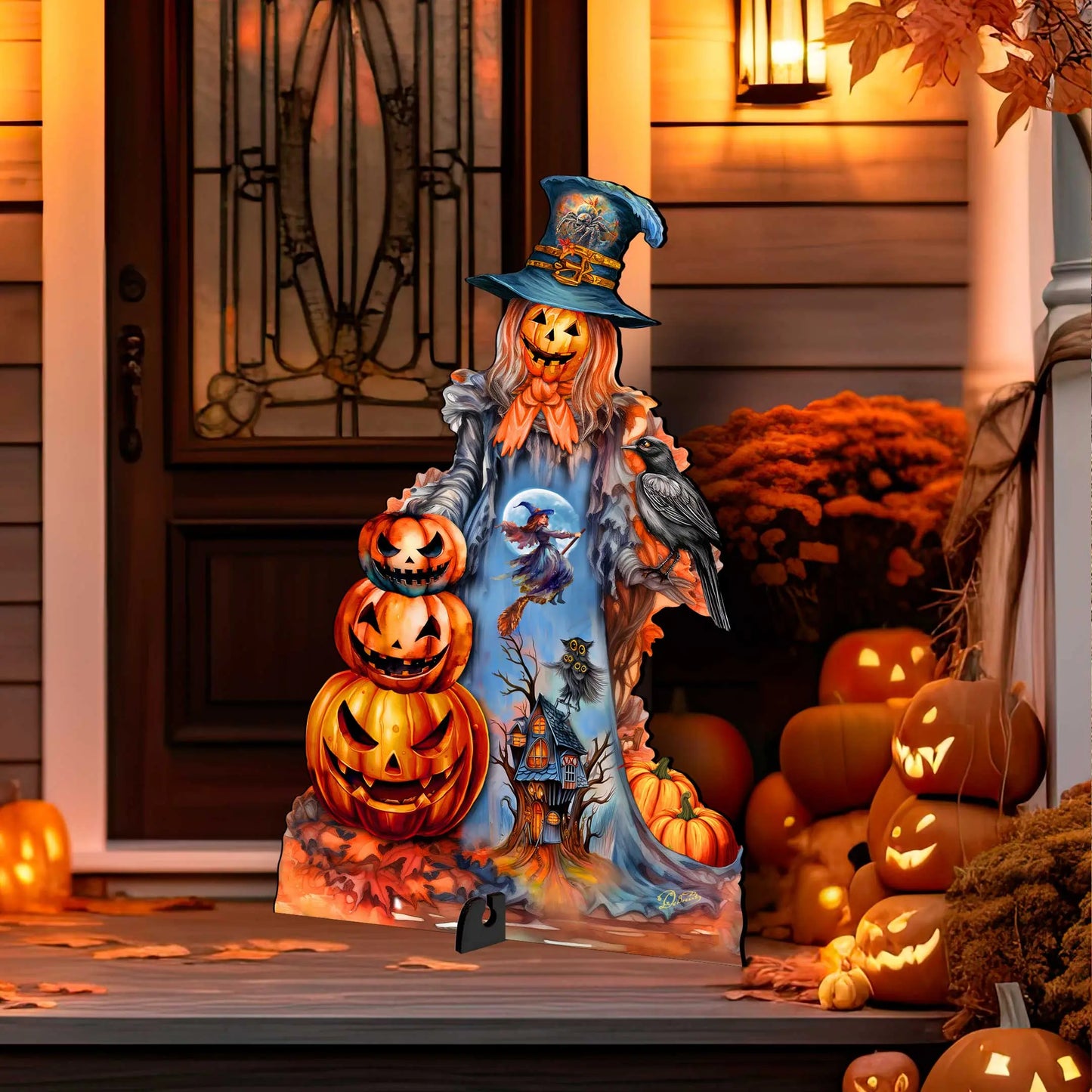 Halloween Pumpkin Scarecrow Freestanding Decor - Halloween Garden Decor by G. Debrekht - Halloween Decor- 8652796F G. DeBrekht