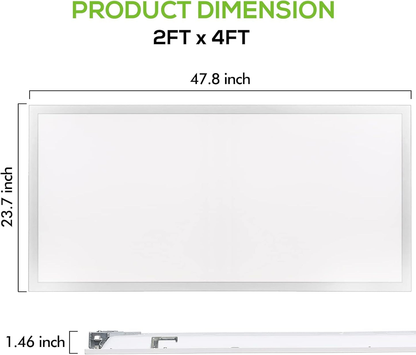 6 Pack 2X4 FT LED Flat Panel Troffer Light, 40/50/60W, CCT Selectable 4000K/5000K/6500K Drop Ceiling Office Lights, 115LM/W, 0-10V Dimmable Ultra Slim Recessed Back-Lit Fixture-4