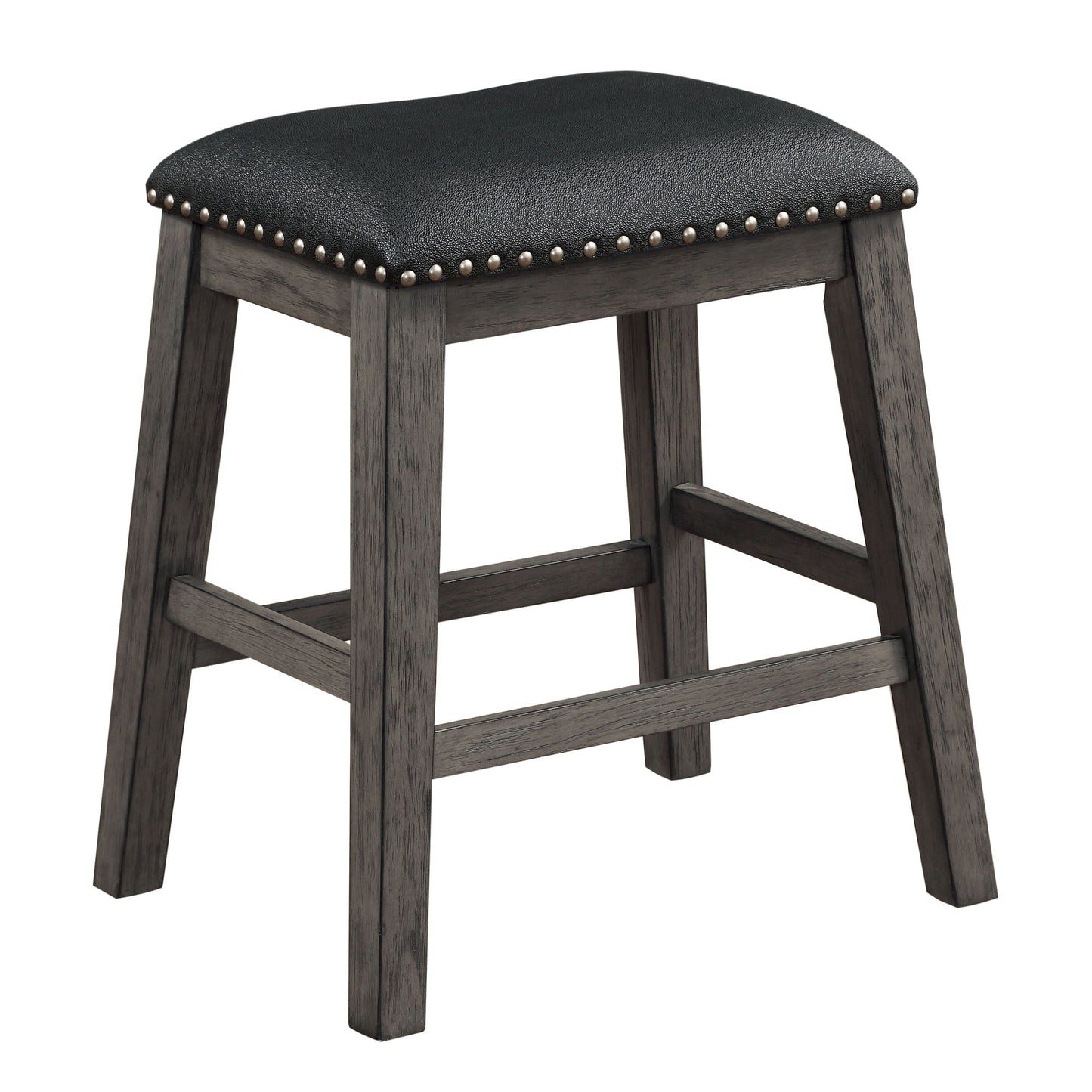 Set of 2 Faux Leather Counter Height Barstool D BlakHom
