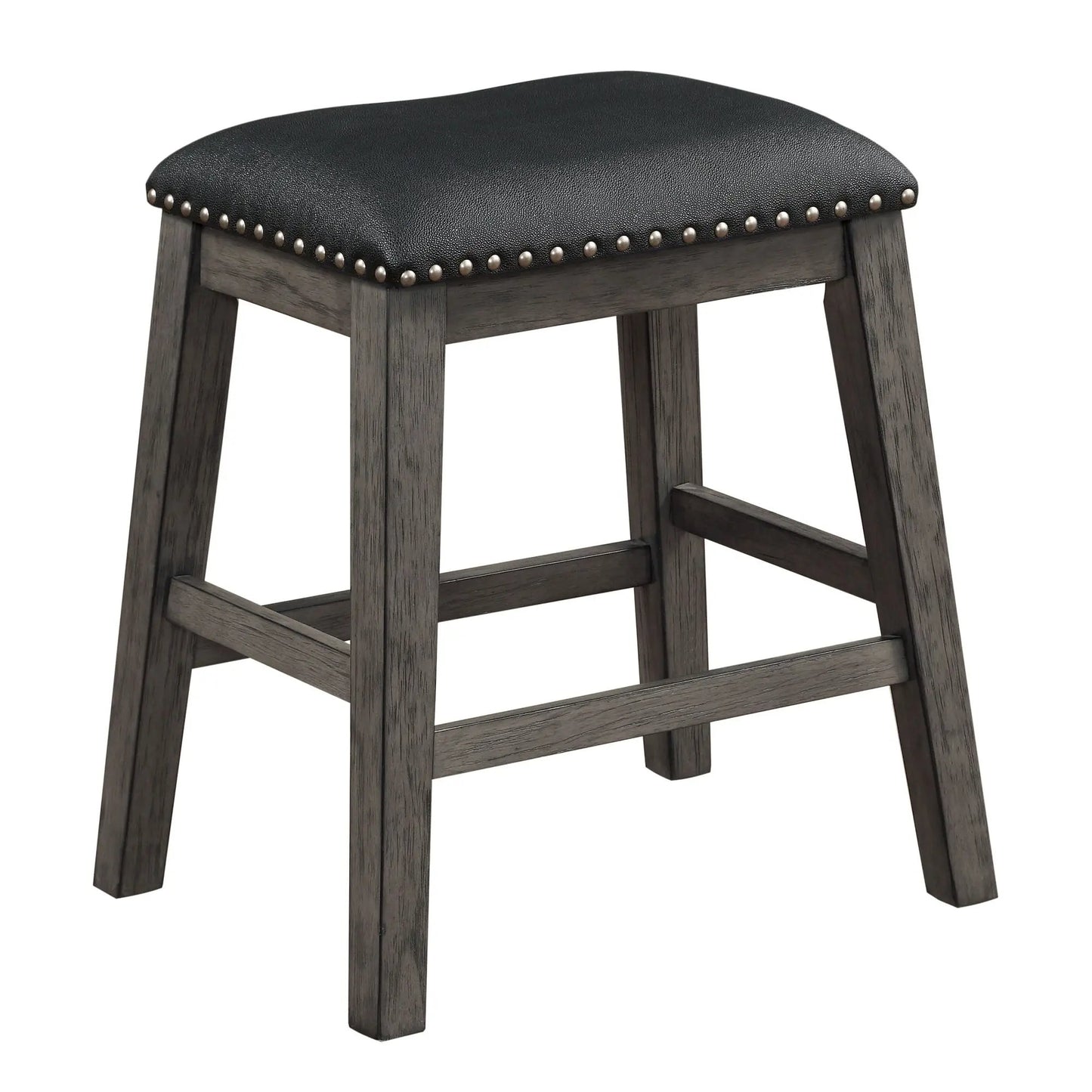 Set of 2 Faux Leather Counter Height Barstool D BlakHom