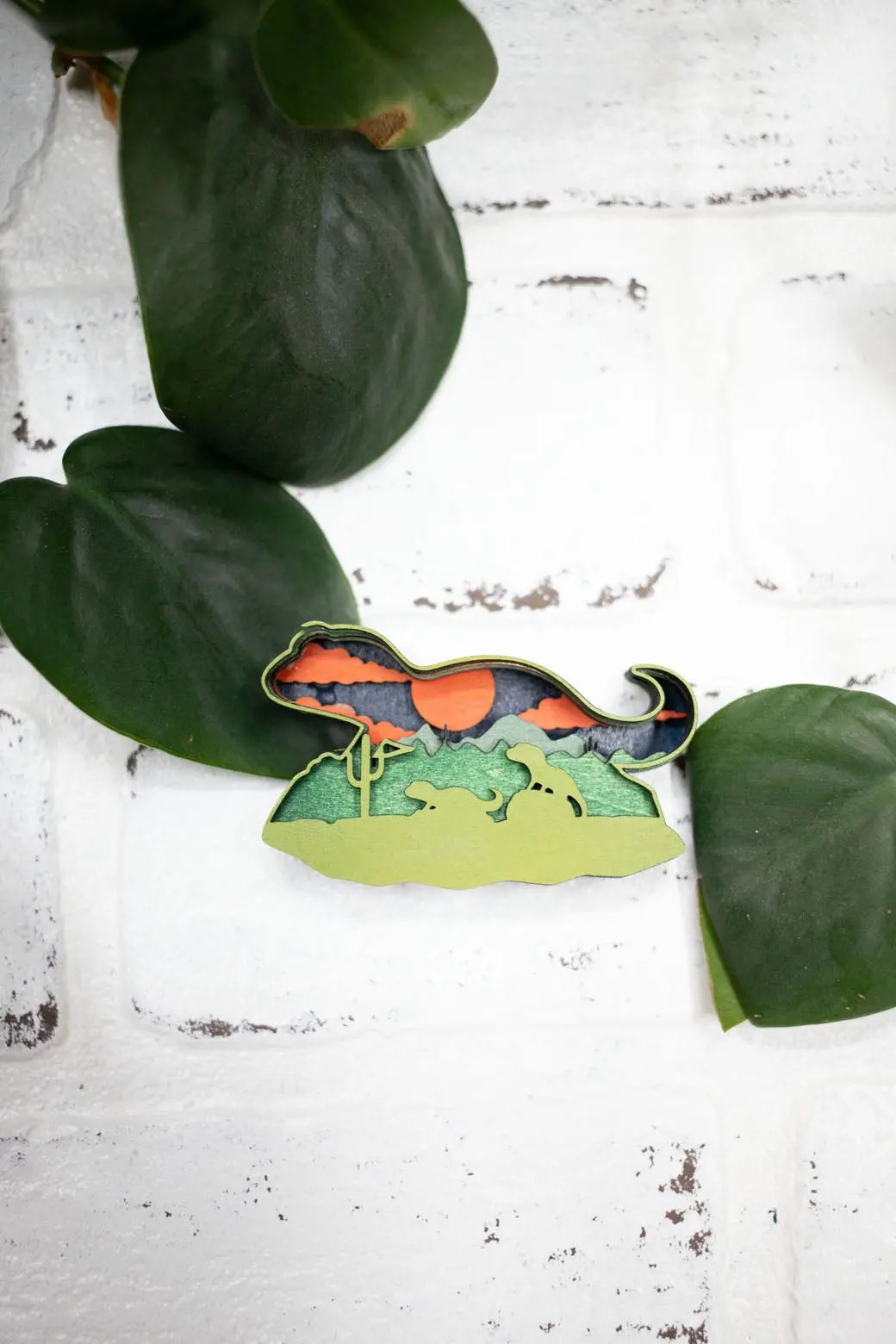 Laser Cut Lizard, Animal 3D Diorama, Handmade Dessert Scene, Wall Art, Lizard Animal Decor-2