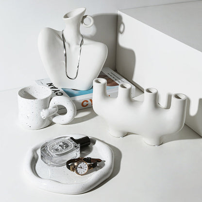 Ceramic Simple White Vase Nordic Home Decoration C BlakHom