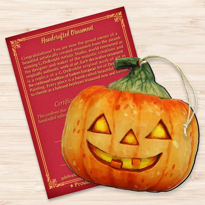 Halloween Pumpkin Wooden Ornaments by G. DeBrekht - Thanksgiving Halloween Decor - 8158414 G. DeBrekht