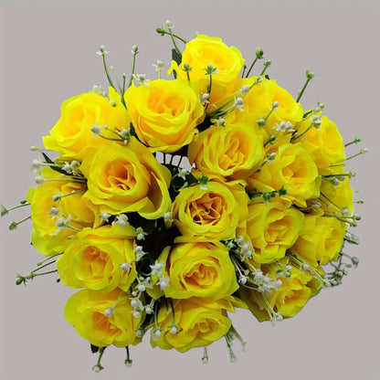 Silk Artificial Roses Bouquet for Home Decor TM