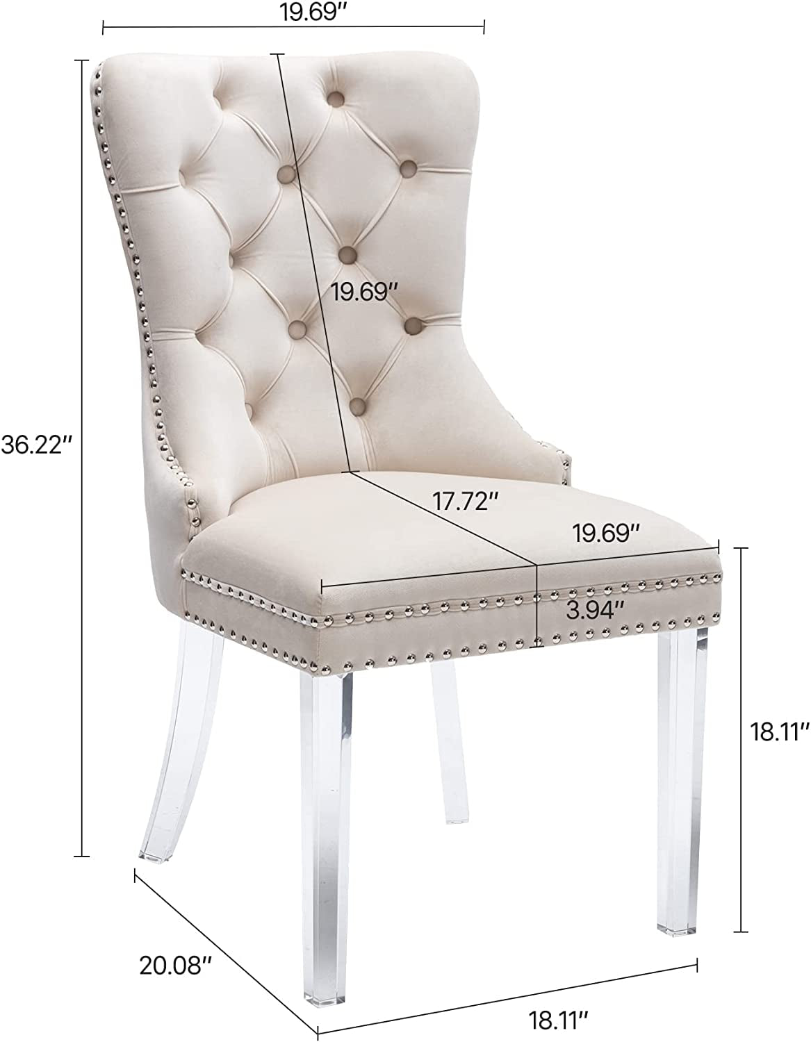 Velvet Dining Chairs Set of 4-2