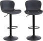 Bar Stools Set of 2, PU Leather Counter Height Barstools with Back, Height Adjustable Swivel Bar Chairs, Modern Armless Kitchen Island Stool, Black-0