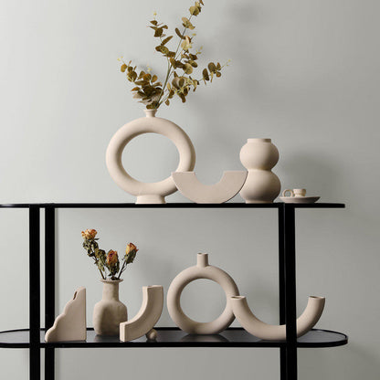 Modern Minimalist Ceramic Vase Flower Ornaments Ze BlakHom