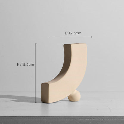 Modern Minimalist Ceramic Vase Flower Ornaments Ze BlakHom