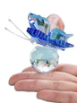 NNESN Blue Holographic Butterfly Glass Ornament - Sparkling Home Decor Craft NNESN