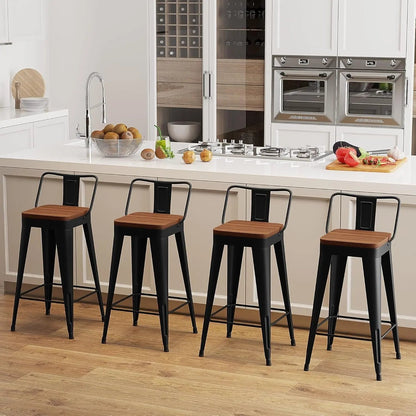 Modern Stackable Metal Bar Stools Set of Four ShipItFurniture