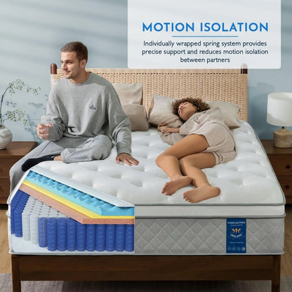 Queen 12 Inch Hybrid Mattress with Memory Foam Comfort-4