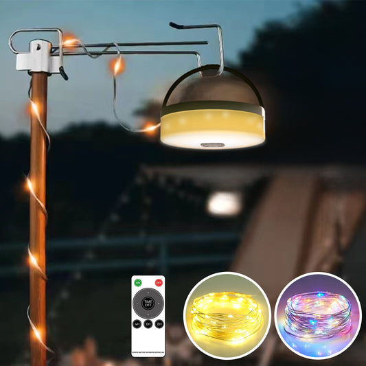 Solar & USB Camping String Lights - 32.8ft, 200 LED ﻿-0