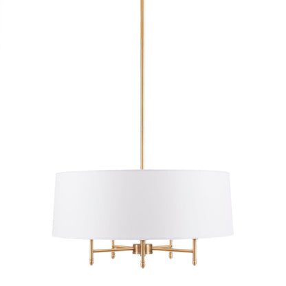 5-Light White Drum Shade Chandelier G-BlakHom