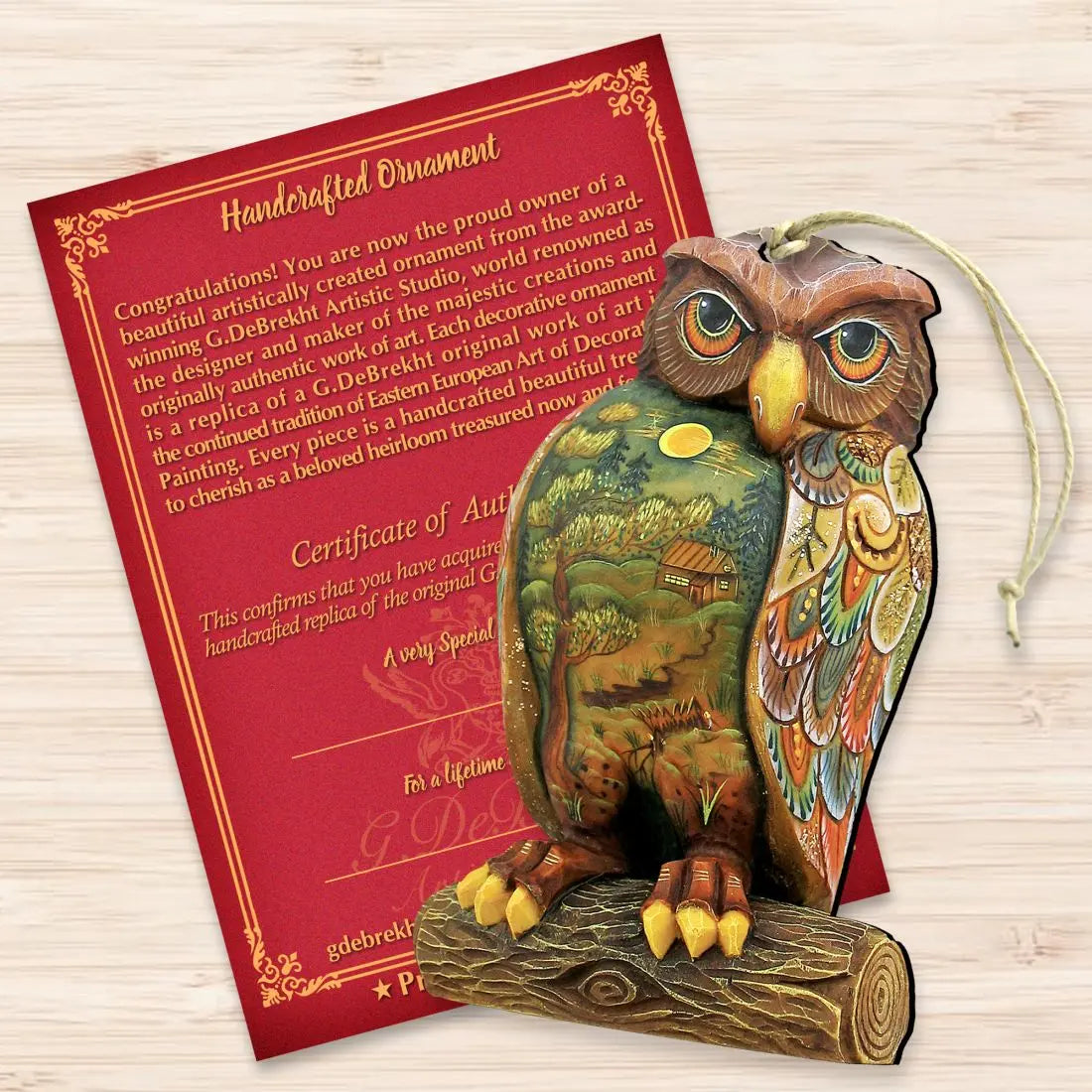 Owl Wooden Ornaments Halloween by G. DeBrekht - Thanksgiving Halloween Decor - 8158912 G. DeBrekht