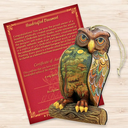 Owl Wooden Ornaments Halloween by G. DeBrekht - Thanksgiving Halloween Decor - 8158912 G. DeBrekht