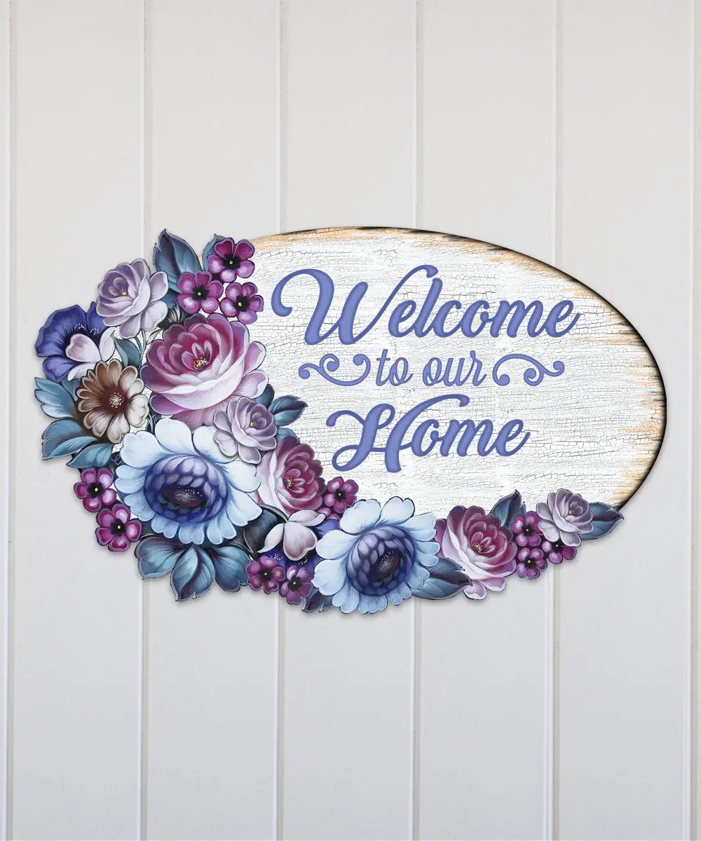 Welcome to Our Home Wreath Easter Door Decor by G. DeBrekht - Easter Spring Decor - 8185311H-3