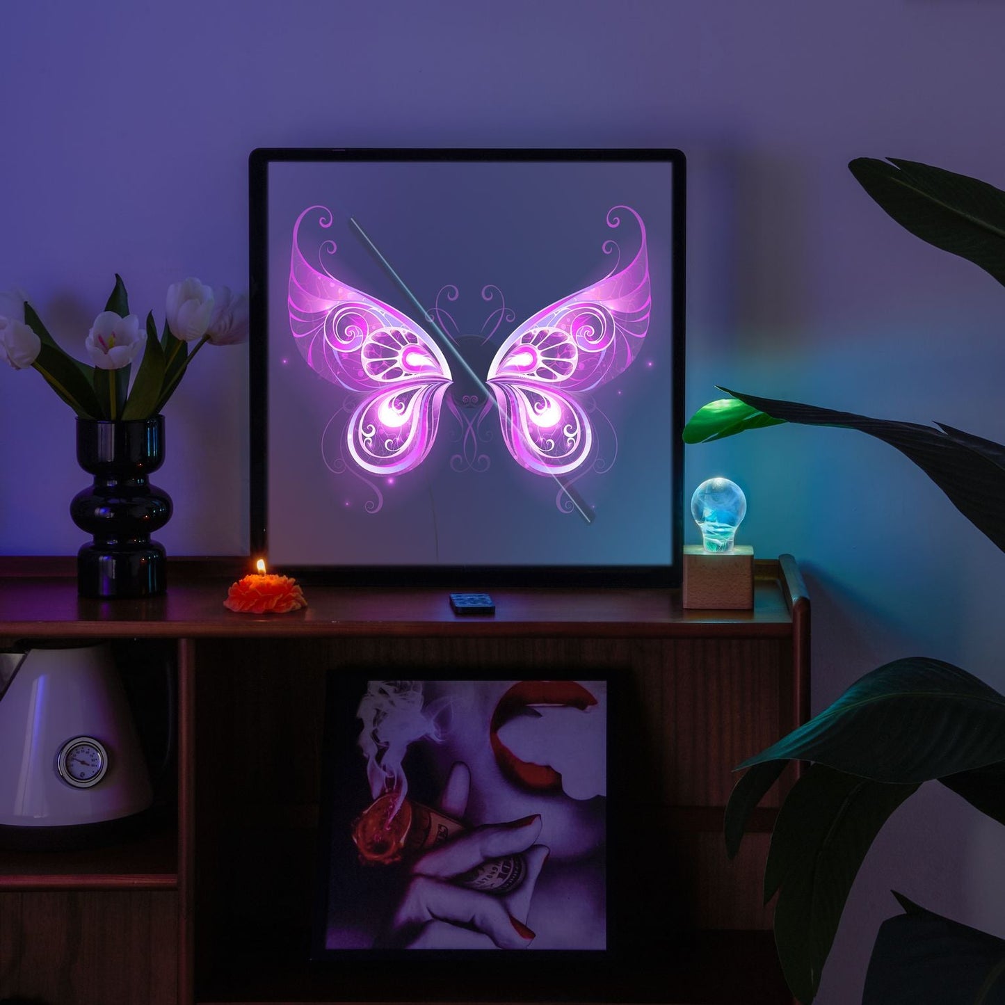 3D Hologram LED Fan With Frame Supports APP & Bluetooth Connectivity Lampdepot