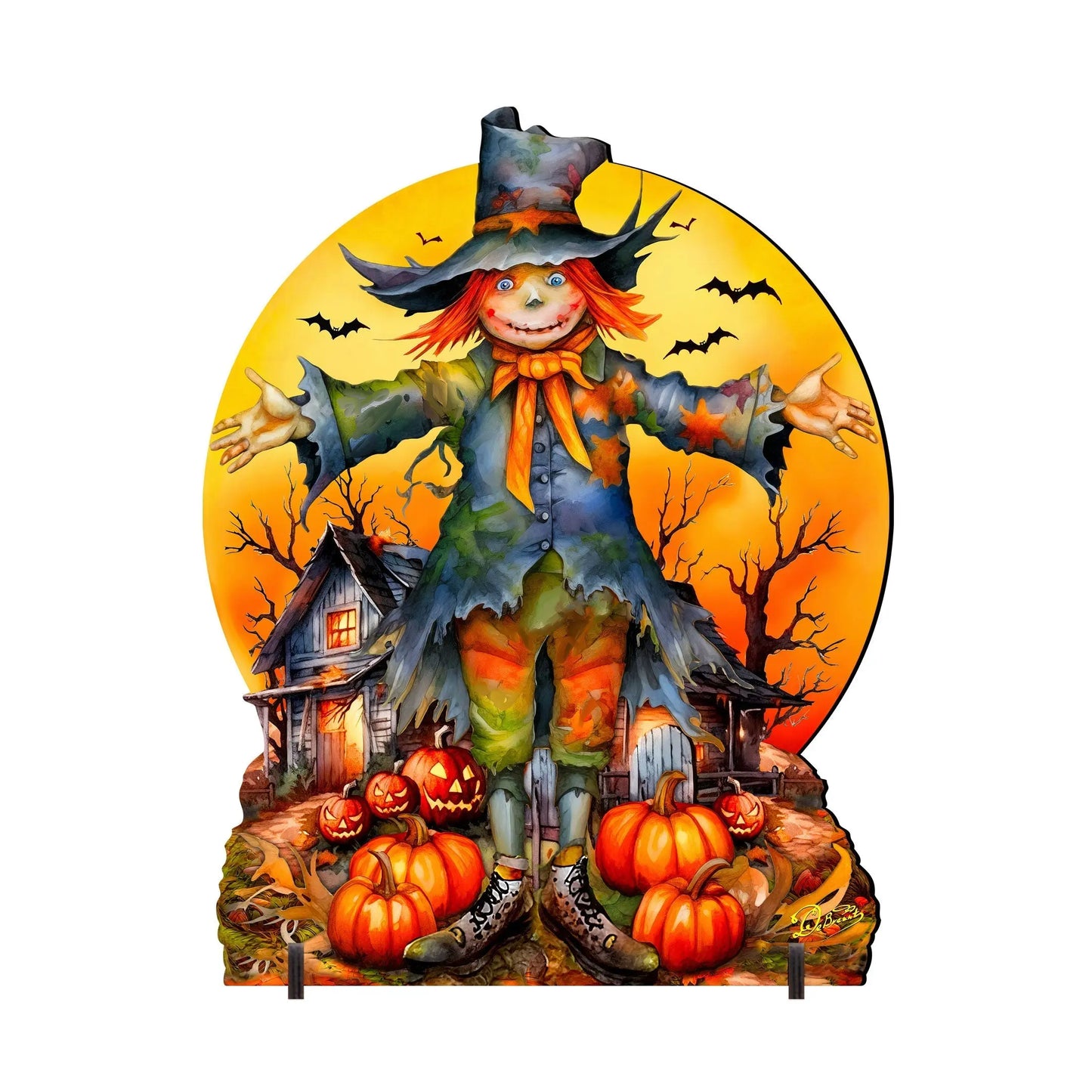 Halloween Scarecrow Freestanding Decor - Halloween Outdoor Decor by G. Debrekht - Halloween Decor- 8652798F G. DeBrekht