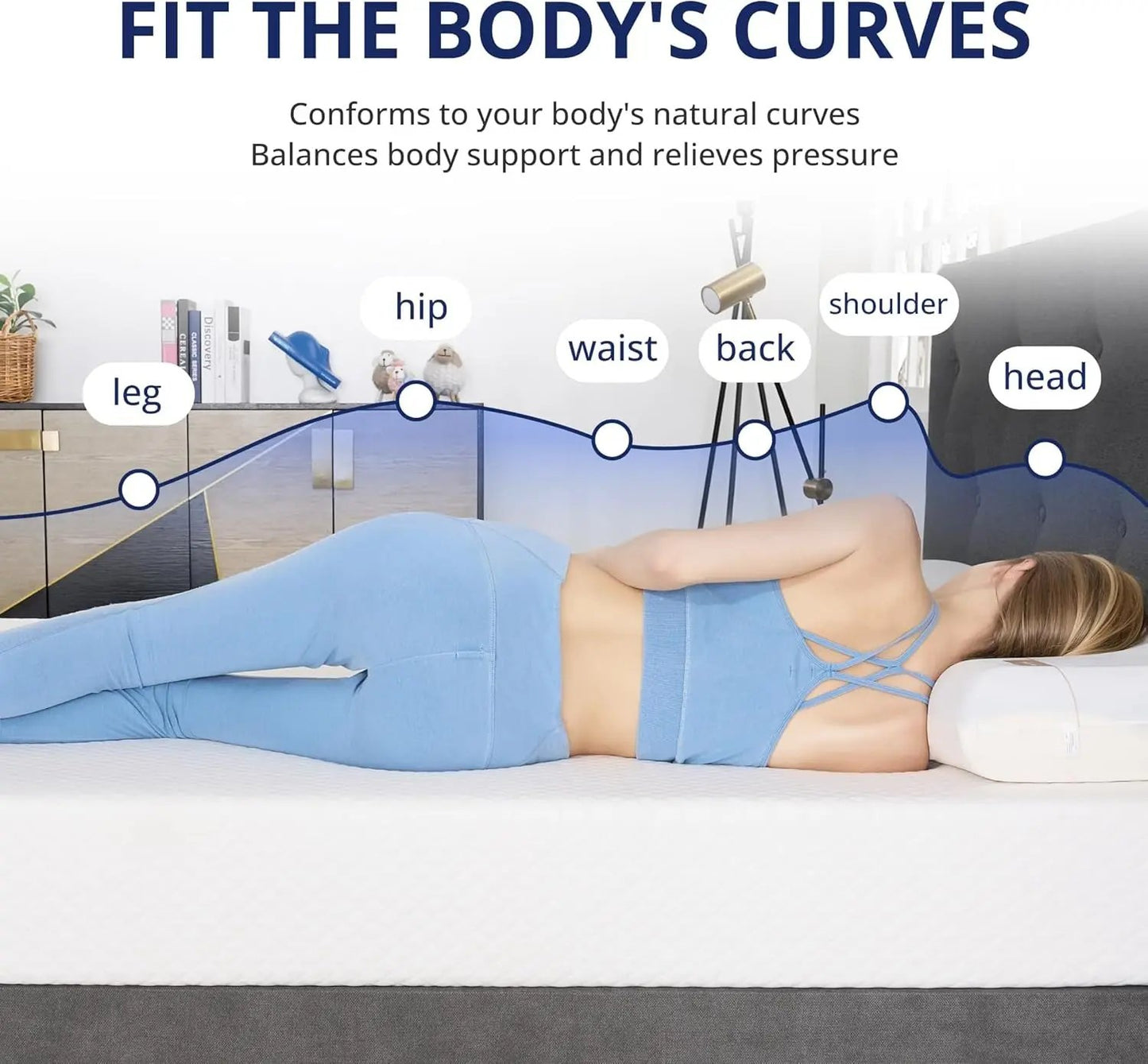 Queen 10 Inch Green Tea Memory Foam Mattress Comfort-3