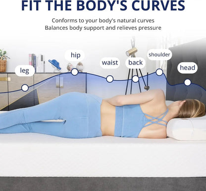 Queen 10 Inch Green Tea Memory Foam Mattress Comfort-3