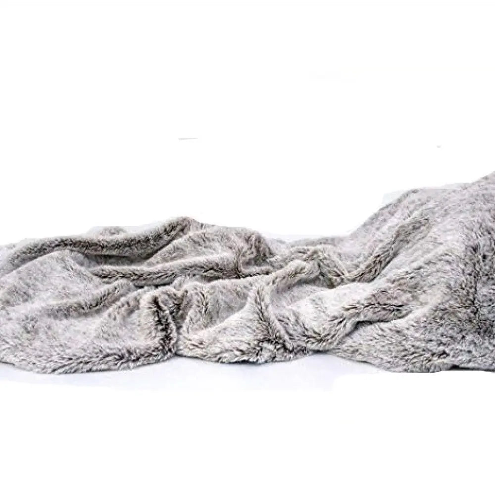 Gray Faux Fur Ombre Plush Throw Homeroots