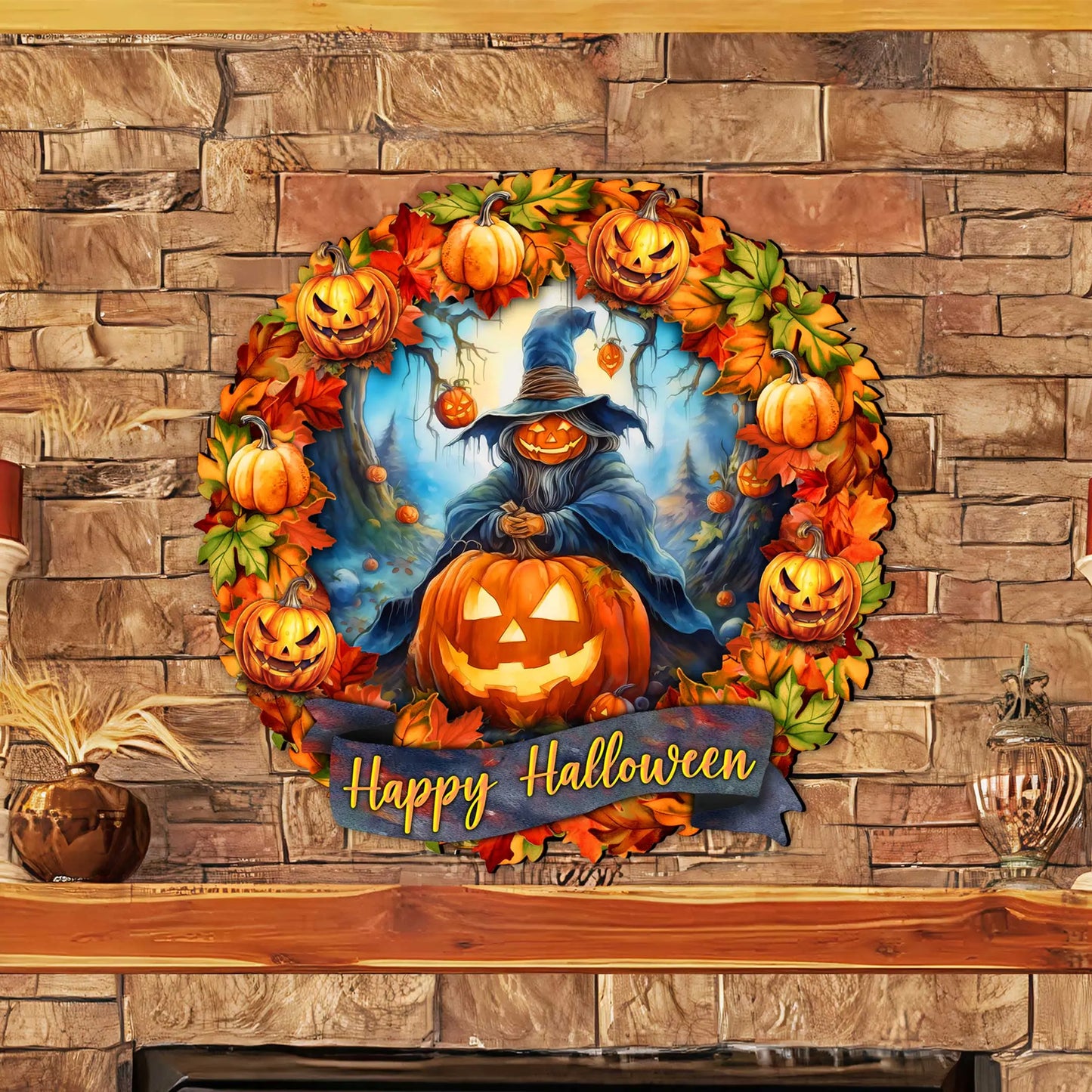 Happy Halloween Wreath Door Hanger by G. Debrekht - Halloween Decor - 8652821H G. DeBrekht