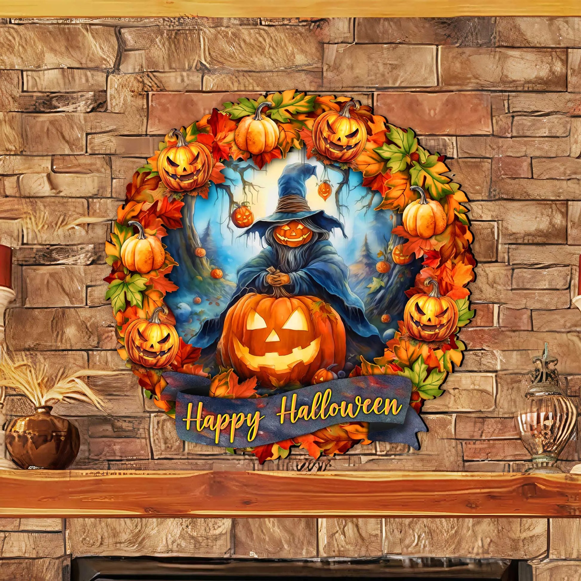 Happy Halloween Wreath Door Hanger by G. Debrekht - Halloween Decor - 8652821H G. DeBrekht