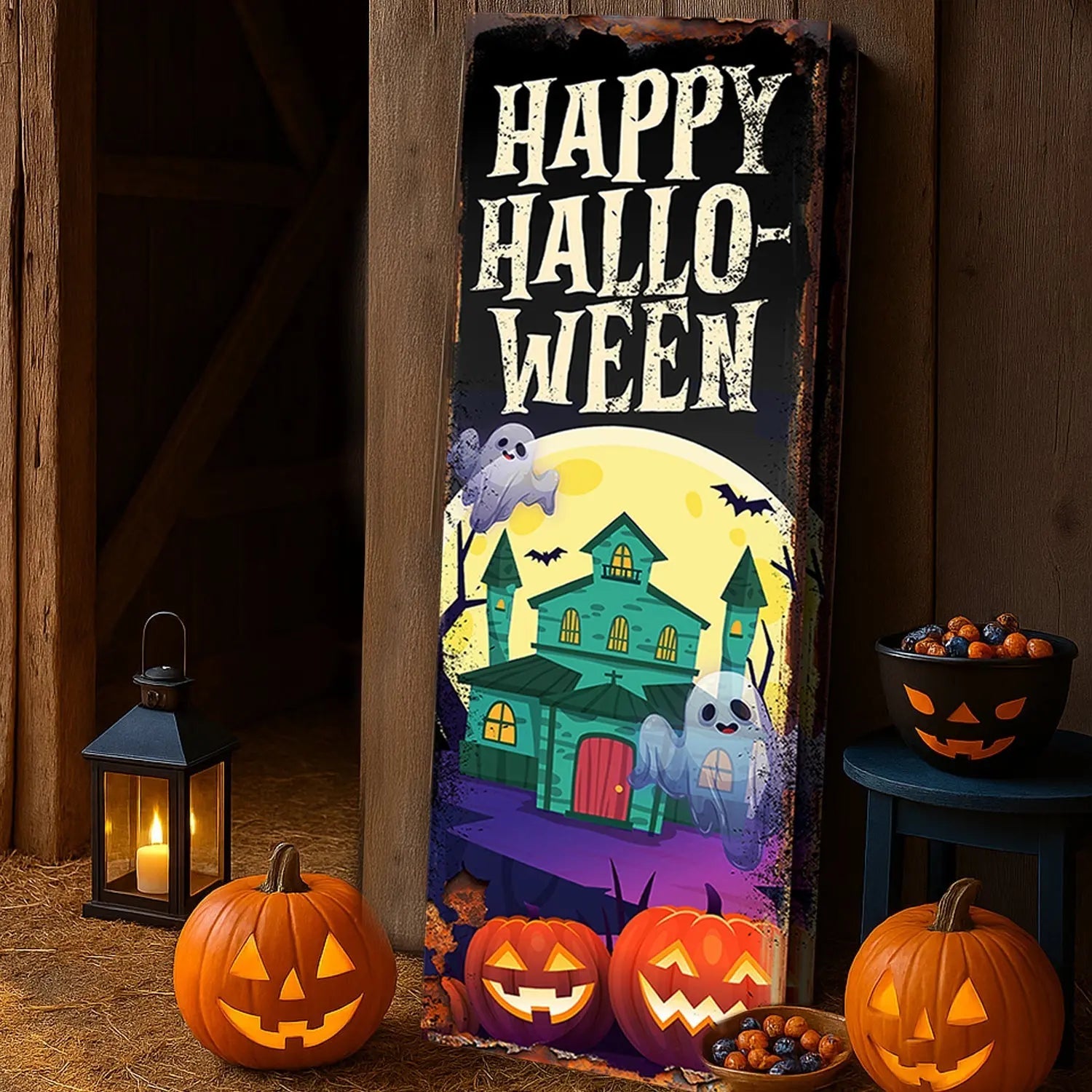 Halloween Welcome Sign Tailored Canvases