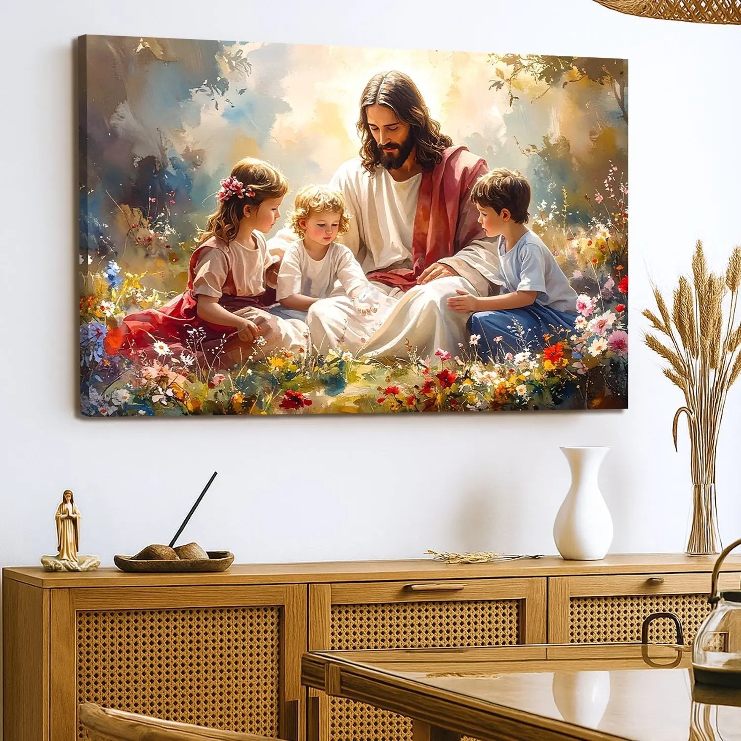 Jesus With Children Faith Wall Art II Tailored Canvases