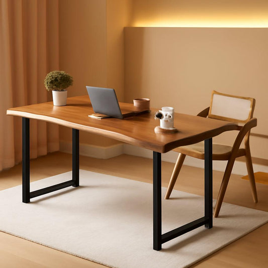 Solid Wood Desk For RestaurantOffice BrownFinish 62In ShipItFurniture