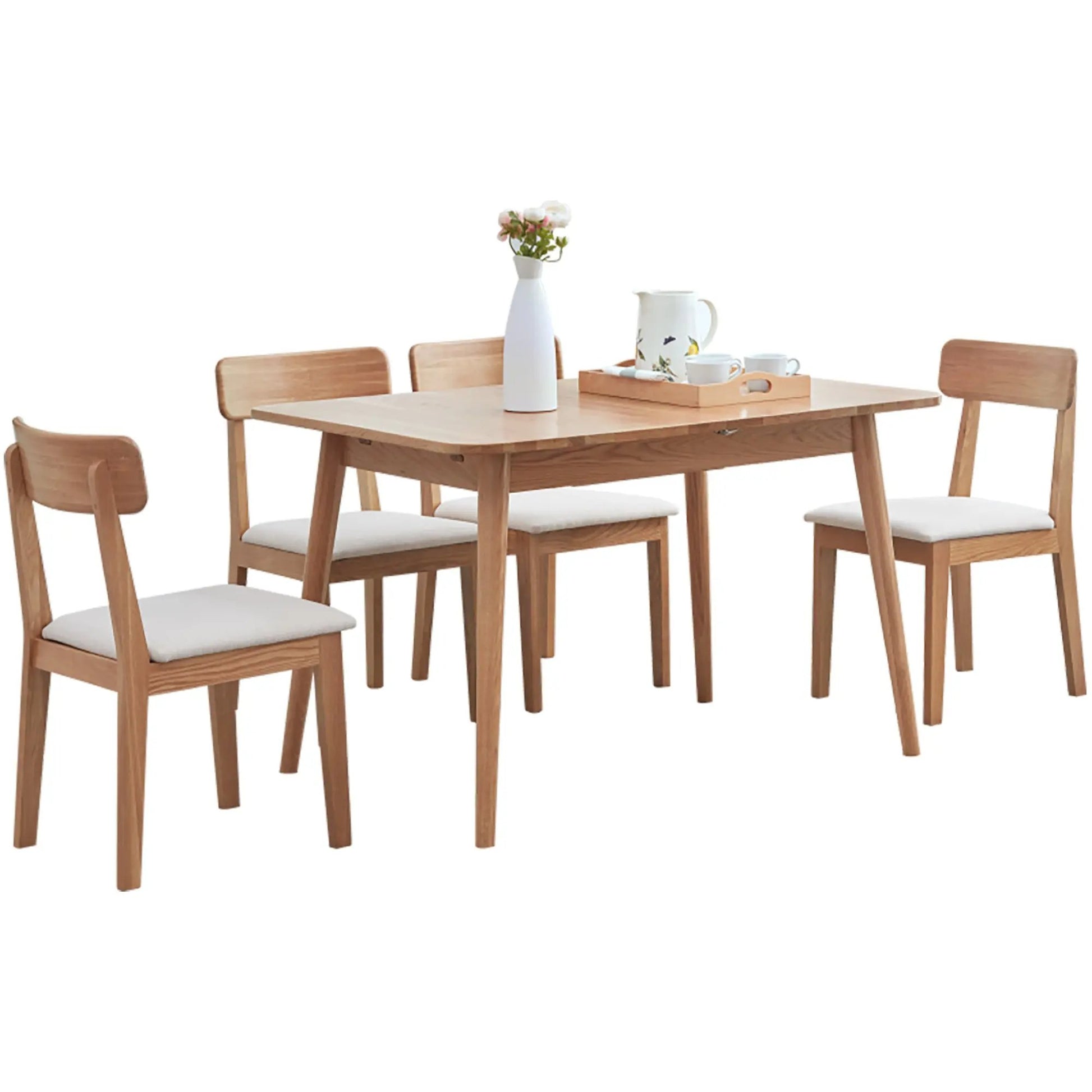 Natural Solid Oak Round Corner Dining Table G-BlakHom