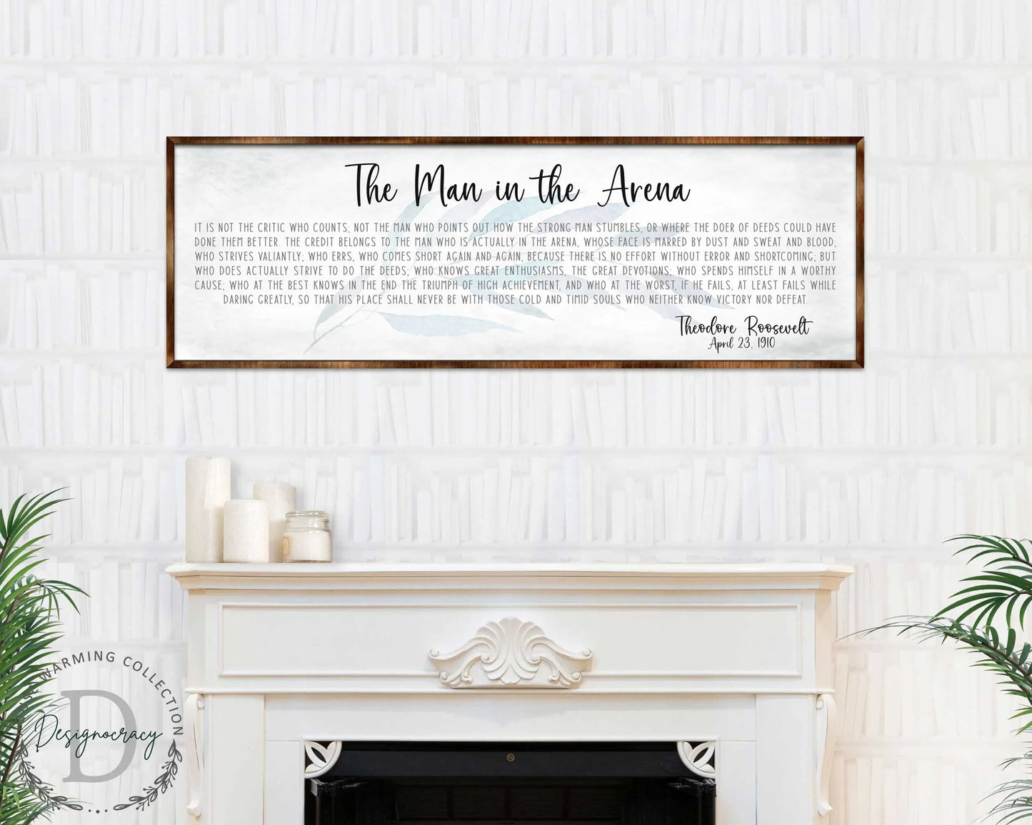 The Man in the Arena - Wooden Office Decor - Inspirational Sign - Famous Quotes - Wooden Home Decor sign - Housewarming Gift - 310311-3