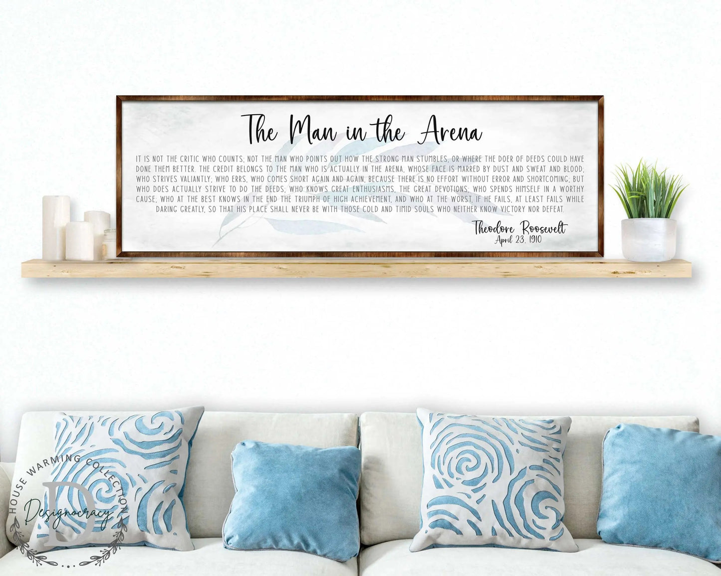 The Man in the Arena - Wooden Office Decor - Inspirational Sign - Famous Quotes - Wooden Home Decor sign - Housewarming Gift - 310311-0