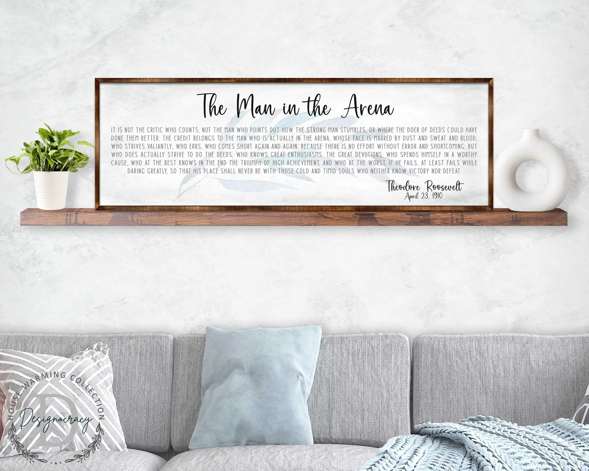 The Man in the Arena - Wooden Office Decor - Inspirational Sign - Famous Quotes - Wooden Home Decor sign - Housewarming Gift - 310311-4